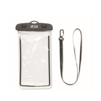Pochette téléphone étanche avec cordon réglable et amovible vue avec zone d'impression