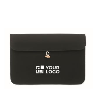 Pochette pour PC 15'' en coton à bouton en bambou 120 g/m²