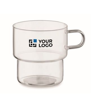 Tasse entièrement en borosilicate avec design empilable 300ml