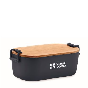 Lunchbox avec couvercle en bambou et 2 clips latéraux 700ml