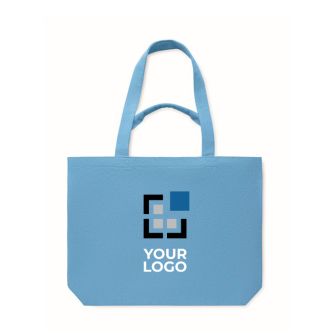 Sac en tissu recyclé avec anses courtes et longues 320 g/m²