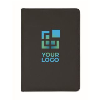 Porte-documents avec compartiments et pages lignées à l'intérieur A5