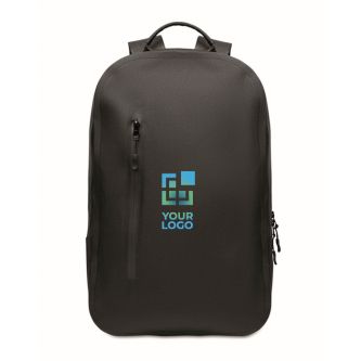 Sac à dos noir pour ordinateur portable en RPET imperméable 16 pouces