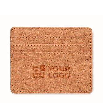 Porte-cartes en liège avec 3 cartes et un compartiment principal