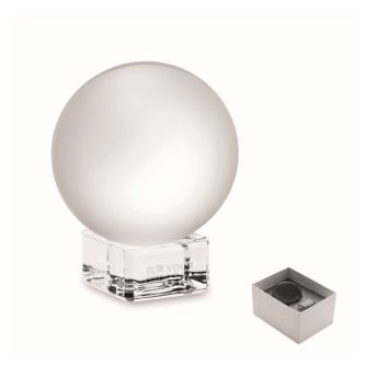 Trophée rond en verre avec socle assorti à personnaliser