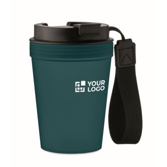 Gobelet anti-fuite avec sangle en polyester RPET 300ml