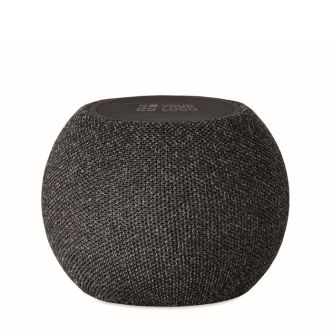 Enceinte ronde avec finition en bambou noir sur le dessus