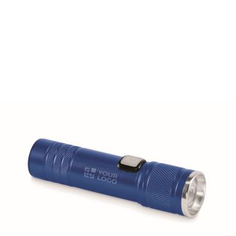 Lampe de poche en aluminium recyclé avec 3 réglages lumière et zoom