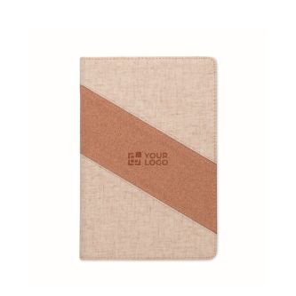 Carnet avec détails en liège et coton et chargeur sans fil A5