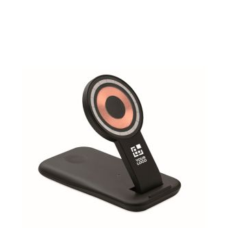 Station de charge 3 en 1 avec support pour téléphone compatible Apple®