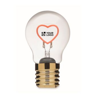Ampoule LED avec filament en forme de cœur, fonctionnant avec piles