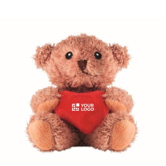 Peluche ourson en polyester avec cœur rouge personnalisable