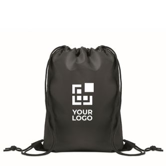 Sac à dos enfant à cordons en polyester RPET avec cordons noirs