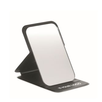 Miroir compact en PU avec étui pliable pour sac à main