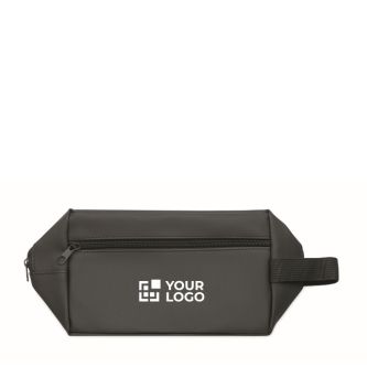 Trousse de toilette en polyester RPET 600D avec poignée et zip