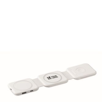 Base de charge magnétique en ABS avec hubs USB intégrés 15 W