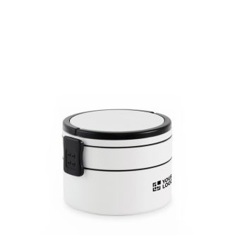 Lunch box ronde à deux étages de 250/700 ml avec poignées