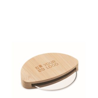 Coupe-pizza rond avec manche en bambou et protège-lame