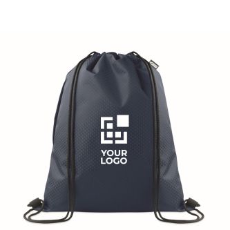 Sac à dos à cordons en RPET avec poche latérale et fermeture éclair