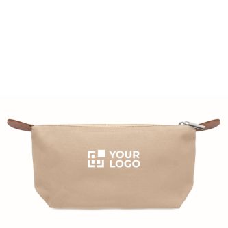 Trousse de toilette en polyester RPET et similicuir avec zip