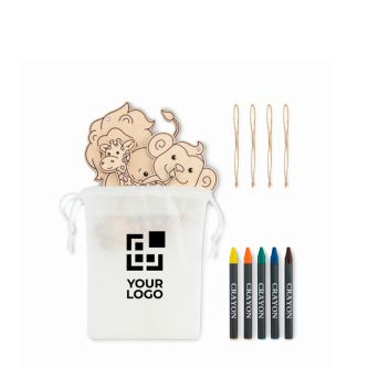 Set de peinture pour enfants avec suspensions en bois et crayons