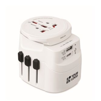 Adaptateur universel avec connecteurs USB-A et USB-C 20W