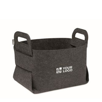 Panier de rangement pliable en feutre RPET avec poignées latérales