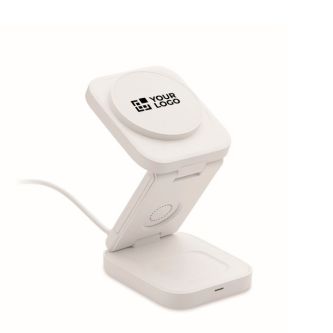 Station de charge sans fil pliable 3 en 1 avec entrée USB-C 15 W