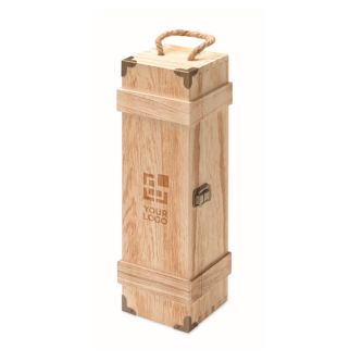 Caisse en bois renforcée avec poignée en corde pour bouteille de vin