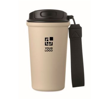 Gobelet isotherme en inox recyclé avec anse et antifuite 400 ml