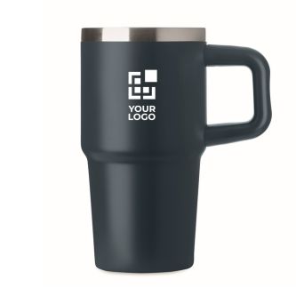Gobelet isotherme en inox recyclé avec couvercle et paille 500 ml