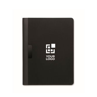 Porte-documents A4 en cuir synthétique avec poches et bloc-notes ligné
