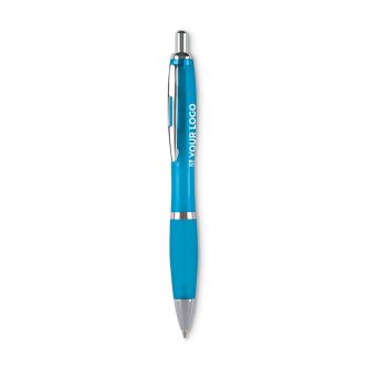 Stylo à bille en plastique ABS avec bouton-poussoir, encre bleue