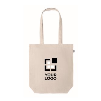 Sac imprimé avec le logo en chanvre vue avec zone d'impression
