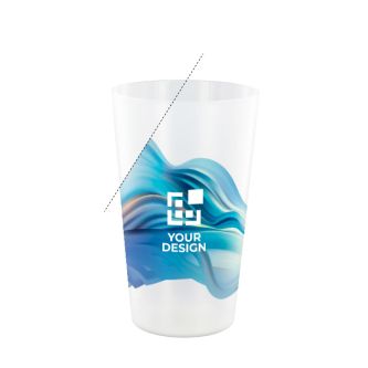 Grand gobelet en plastique réutilisable fabriqué en Europe 600 ml