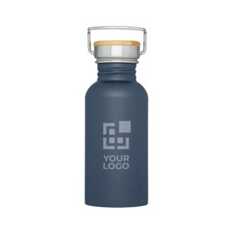 Gourde en acier inoxydable simple paroi avec bouchon en bambou 550 ml