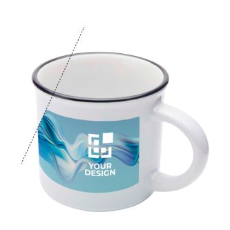 Mug en céramique sublimable vintage avec bord noir 240 ml