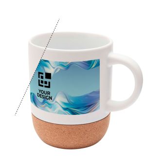 Mug en céramique à sublimation avec base en liège 300 ml