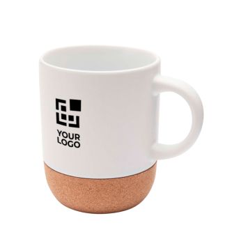 Mug en céramique avec finition mate et base en liège 300 ml