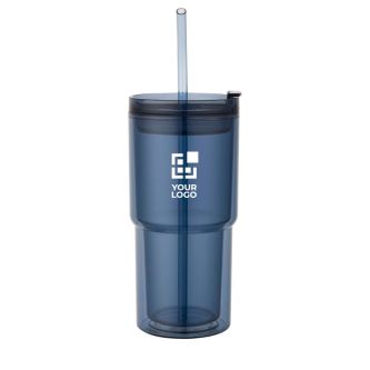 Gobelet double paroi 480 ml avec couvercle rotatif et paille