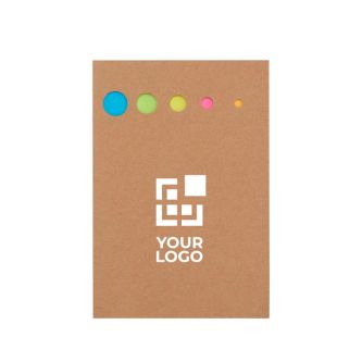 Marque-page en bois avec petites et grandes notes adhésives