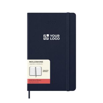 Agenda effet cuir, vue journalière et couverture rigide Moleskine