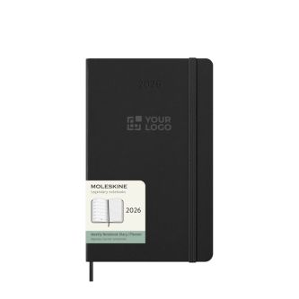 Agenda hebdomadaire rigide Moleskine 12 mois, en papier effet cuir
