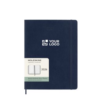 Grand agenda hebdomadaire soupe en papier imitation cuir Moleskine
