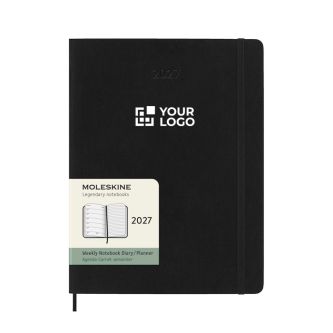 Grand agenda hebdomadaire soupe en papier imitation cuir Moleskine