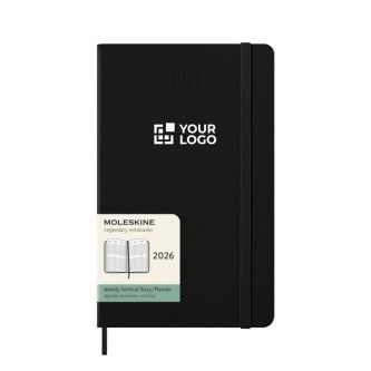 Agenda hebdomadaire vertical, élastique et poche intérieure Moleskine