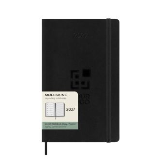 Agenda hebdomadaire en plastique effet cuir avec marque-page Moleskine