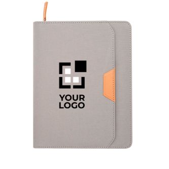 Portefeuille en plastique recyclé arrondi A5 avec feuilles lignées