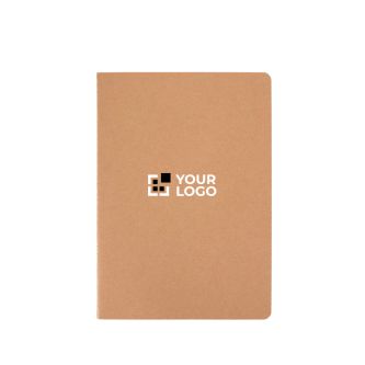 Carnet en papier kraft avec reliure visible, feuilles A5 lignées