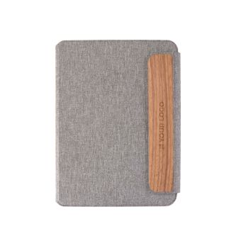 Porte-documents écologique avec fermeture en noyer A5, pages lignées